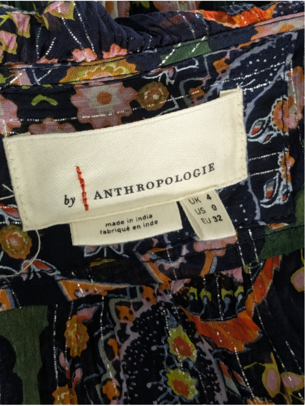 Anthropologie 0 Elmira Tiered Ruffle Midi Sleeveless Floral Paisley Sheer - Picture 11 of 14